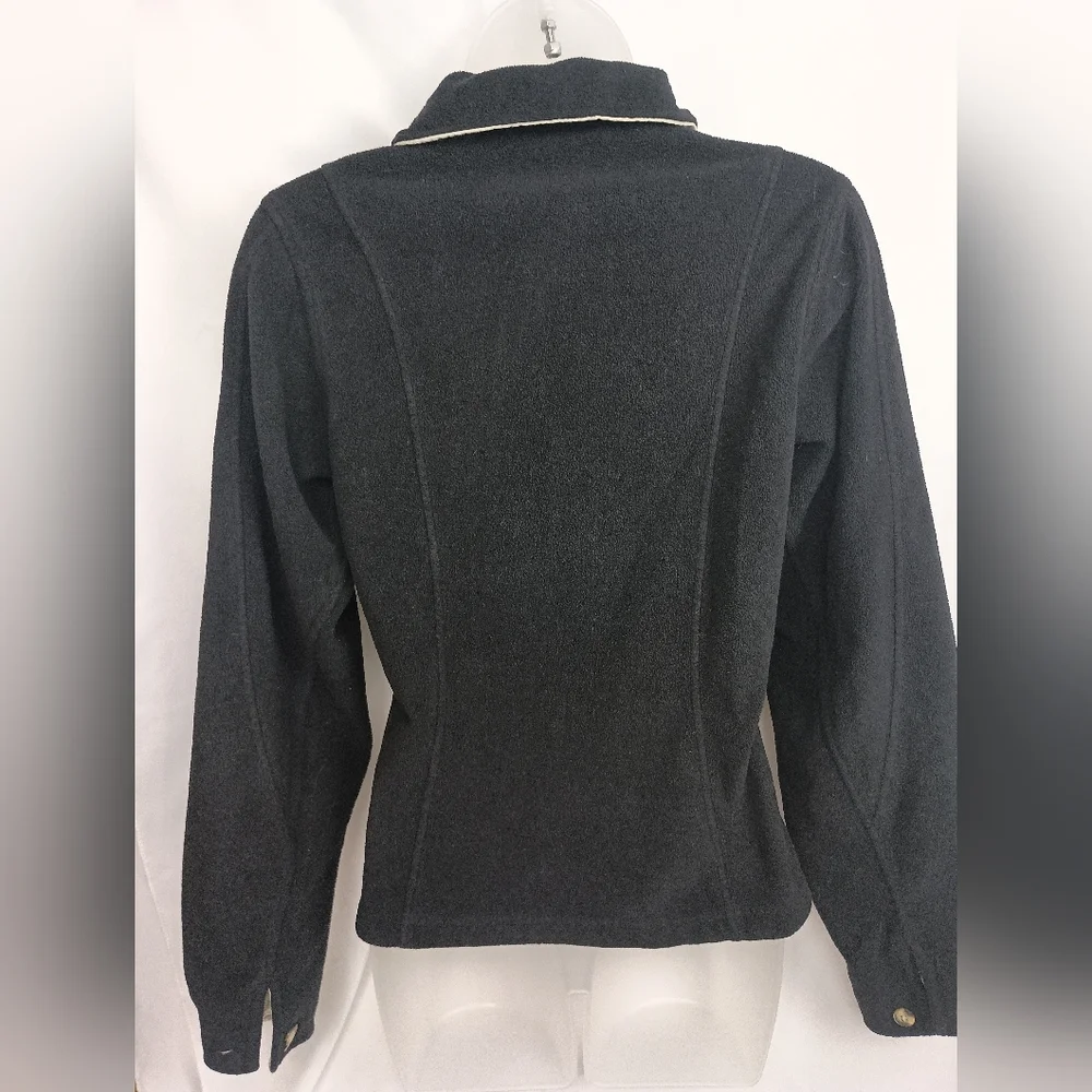 NORTH FACE Black Fleece Winter Jacket with Cream‎ Collar (#1,544)(C)